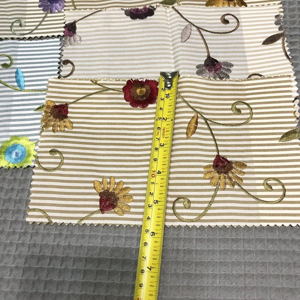 Vervain Fabric Swatches 14pc Viscose Poly Damask Striped Floral Designer Craft